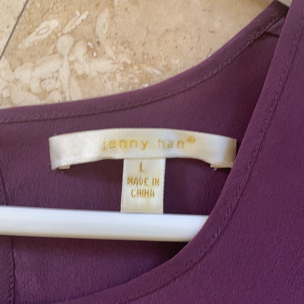Jenny Han Purple Silk Open Shoulder Top View 4